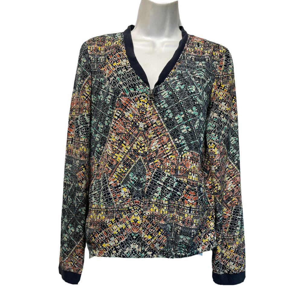 Hinge Seattle Women’s Size S Geometric Long Sleeve Zip Up Jacket
